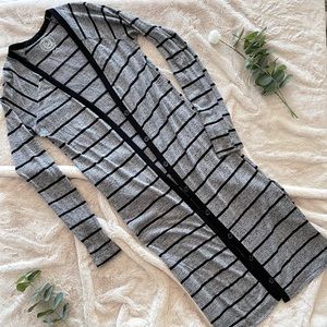 Long Black & Gray Cardigan